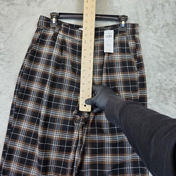 Hollister Pants Womens 7 Long Brown Black Plaid High-Rise Straight W28 Stretch - Picture 4 of 12